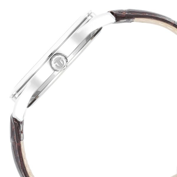 Titan Trendsetters Silver White Dial Analog Leather Strap watch for Men 1823SL02