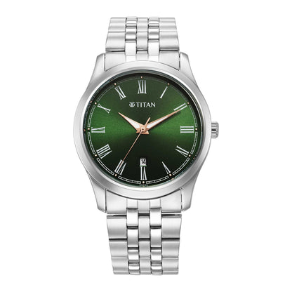 Titan Quartz Analog with Date Green Dial Stainless Steel Strap Watch for Men 1823SM04 - Shop Authentic TITMENWAT(s) from Maybrands - for as low as ₦111000! 