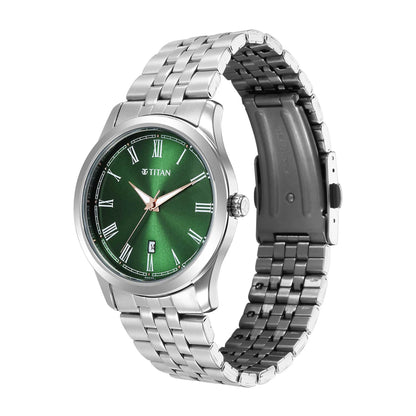 Titan Quartz Analog with Date Green Dial Stainless Steel Strap Watch for Men 1823SM04 - Shop Authentic TITMENWAT(s) from Maybrands - for as low as ₦111000! 