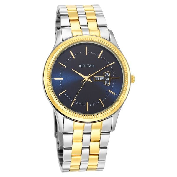 Titan Men's Trendsetter Watch: Chic Blue Dial & Two-Tone Strap NU1824BM03 - Shop Authentic TITMENWAT(s) from Maybrands - for as low as ₦150500! 