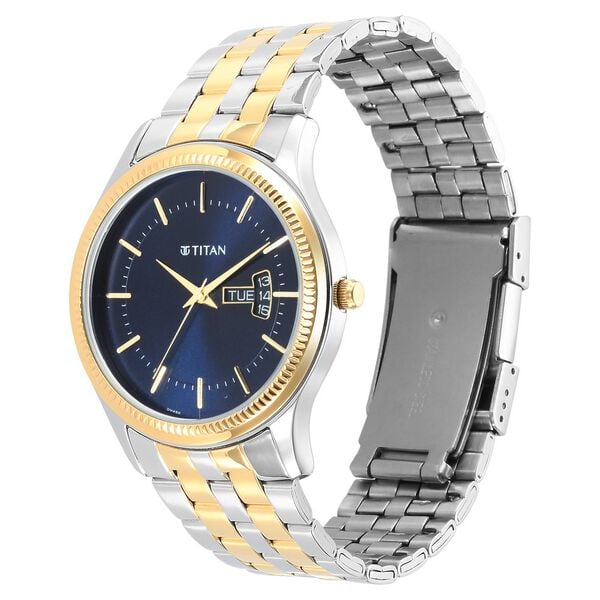 Titan Men's Trendsetter Watch: Chic Blue Dial & Two-Tone Strap NU1824BM03 - Shop Authentic TITMENWAT(s) from Maybrands - for as low as ₦150500! 