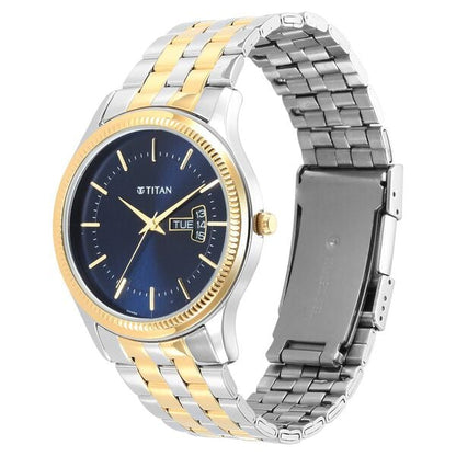 Titan Men's Trendsetter Watch: Chic Blue Dial & Two-Tone Strap NU1824BM03 - Shop Authentic TITMENWAT(s) from Maybrands - for as low as ₦150500! 