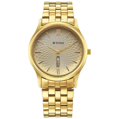 Titan Karishma Golden Dial Stainless Steel Strap Analog Watch For Men1824YM04 - Shop Authentic TITMENWAT(s) from Maybrands - for as low as ₦109500! 