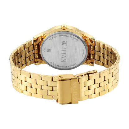 Titan Karishma Golden Dial Stainless Steel Strap Analog Watch For Men1824YM04