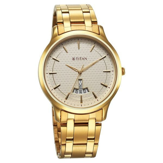 Titan Karishma Quartz Analog Champagne Dial Stainless Steel Strap Watch for Men 1825SM12 - Shop Authentic TITMENWAT(s) from Maybrands - for as low as ₦116000! 