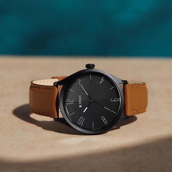 Titan Quartz Analog Black Dial Leather Strap Watch for Men NT1865NL01 - Shop Authentic TITMENWAT(s) from Maybrands - for as low as ₦81000! 