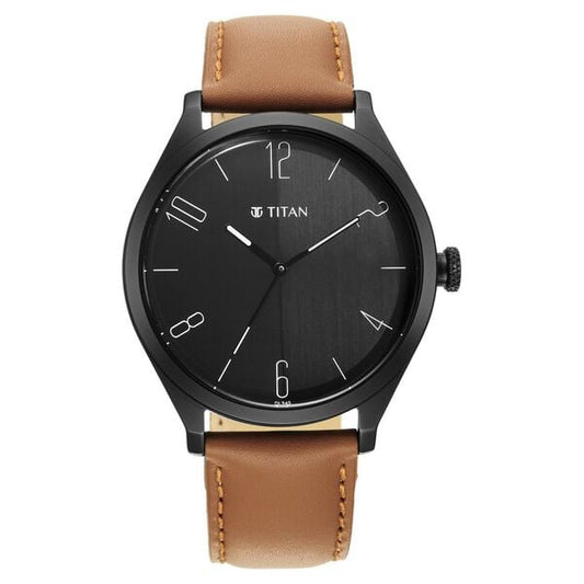 Titan Quartz Analog Black Dial Leather Strap Watch for Men NT1865NL01 - Shop Authentic TITMENWAT(s) from Maybrands - for as low as ₦81000! 