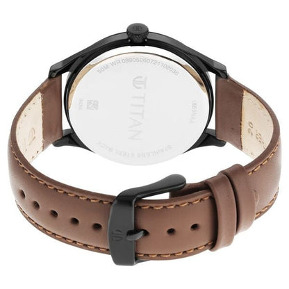 Titan Quartz Analog Black Dial Leather Strap Watch for Men NT1865NL01 - Shop Authentic TITMENWAT(s) from Maybrands - for as low as ₦81000! 