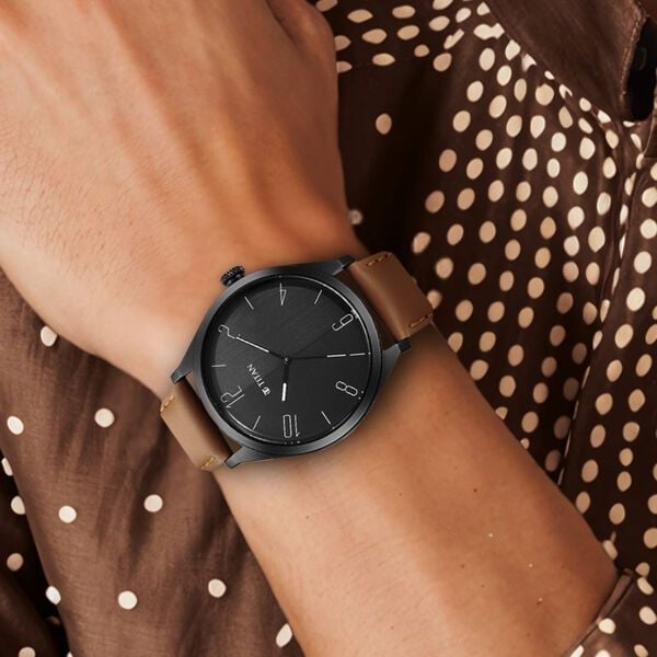 Titan Quartz Analog Black Dial Leather Strap Watch for Men NT1865NL01 - Shop Authentic TITMENWAT(s) from Maybrands - for as low as ₦81000! 