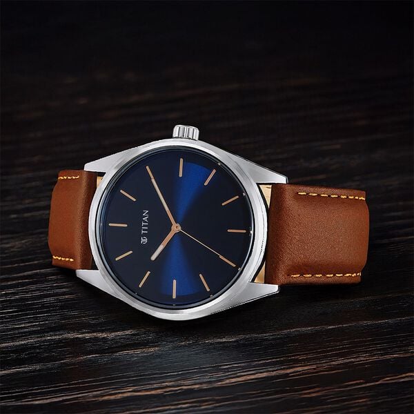Titan Quartz Analog Blue Dial Leather Strap Watch for Men NS1866SL01 - Shop Authentic TITMENWAT(s) from Maybrands - for as low as ₦78500! 