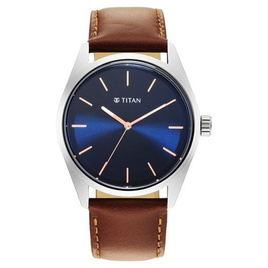 Titan Quartz Analog Blue Dial Leather Strap Watch for Men NS1866SL01 - Shop Authentic TITMENWAT(s) from Maybrands - for as low as ₦78500! 