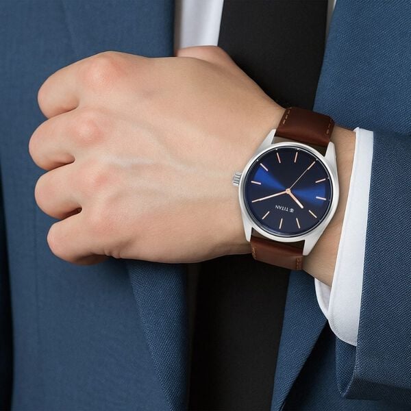 Titan Quartz Analog Blue Dial Leather Strap Watch for Men NS1866SL01 - Shop Authentic TITMENWAT(s) from Maybrands - for as low as ₦78500! 