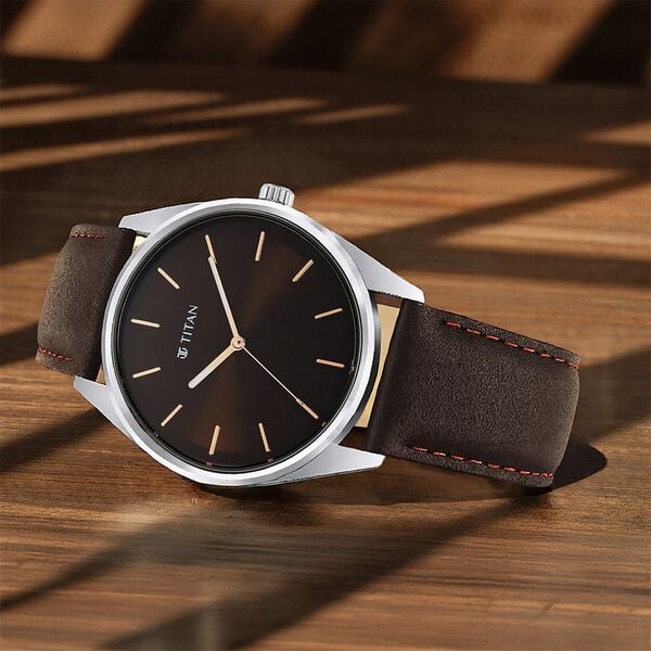 Titan Workwear Brown Dial Analog Leather Strap Watch Men NU1866SL02 - Shop Authentic TITMENWAT(s) from Maybrands - for as low as ₦95000! 