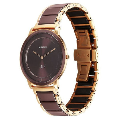 Titan Edge Melange Slim Steel & Ceramic Strap Brown Dial Analog Watch For Men 1878KD08 - Shop Authentic TITMENWAT(s) from Maybrands - for as low as ₦558500! 