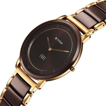 Titan Edge Melange Slim Steel & Ceramic Strap Brown Dial Analog Watch For Men 1878KD08 - Shop Authentic TITMENWAT(s) from Maybrands - for as low as ₦558500! 