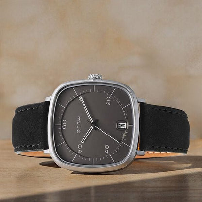 Titan Neo Curve Quartz Analog with Date Anthracite Dial Black Leather Strap Watch for Men NT1885SL02 - Shop Authentic TITMENWAT(s) from Maybrands - for as low as ₦137500! 