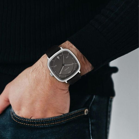 Titan Neo Curve Quartz Analog with Date Anthracite Dial Black Leather Strap Watch for Men NT1885SL02 - Shop Authentic TITMENWAT(s) from Maybrands - for as low as ₦137500!