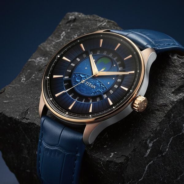 Titan Stellar Analog with Earth Disc and Blue Dial Blue Leather Strap Watch for Men 1890QL01 - Shop Authentic TITMENWAT(s) from Maybrands - for as low as ₦283500! 