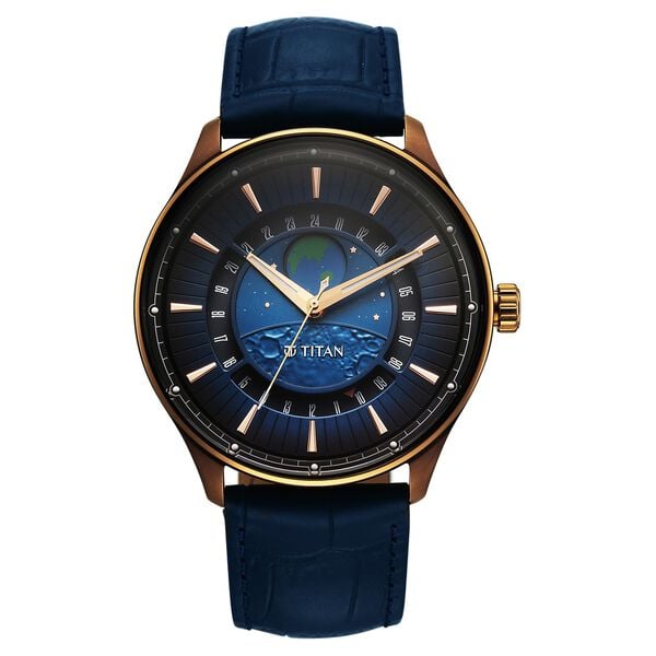 Titan Stellar Analog with Earth Disc and Blue Dial Blue Leather Strap Watch for Men 1890QL01 - Shop Authentic TITMENWAT(s) from Maybrands - for as low as ₦283500! 