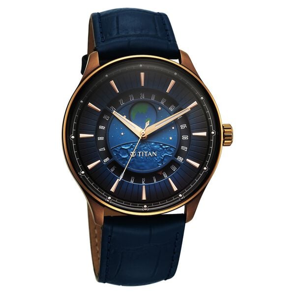 Titan Stellar Analog with Earth Disc and Blue Dial Blue Leather Strap Watch for Men 1890QL01 - Shop Authentic TITMENWAT(s) from Maybrands - for as low as ₦283500! 