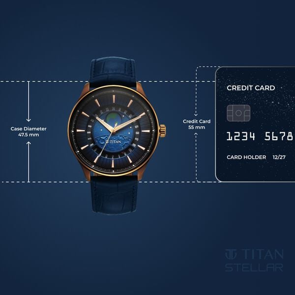 Titan Stellar Analog with Earth Disc and Blue Dial Blue Leather Strap Watch for Men 1890QL01 - Shop Authentic TITMENWAT(s) from Maybrands - for as low as ₦283500! 