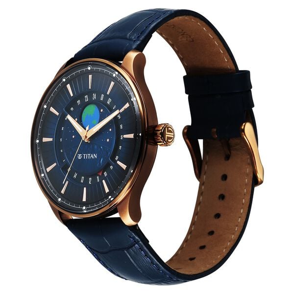 Titan Stellar Analog with Earth Disc and Blue Dial Blue Leather Strap Watch for Men 1890QL01 - Shop Authentic TITMENWAT(s) from Maybrands - for as low as ₦283500! 