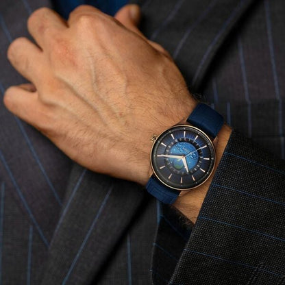 Titan Stellar Analog with Earth Disc and Blue Dial Blue Leather Strap Watch for Men 1890QL01 - Shop Authentic TITMENWAT(s) from Maybrands - for as low as ₦283500! 