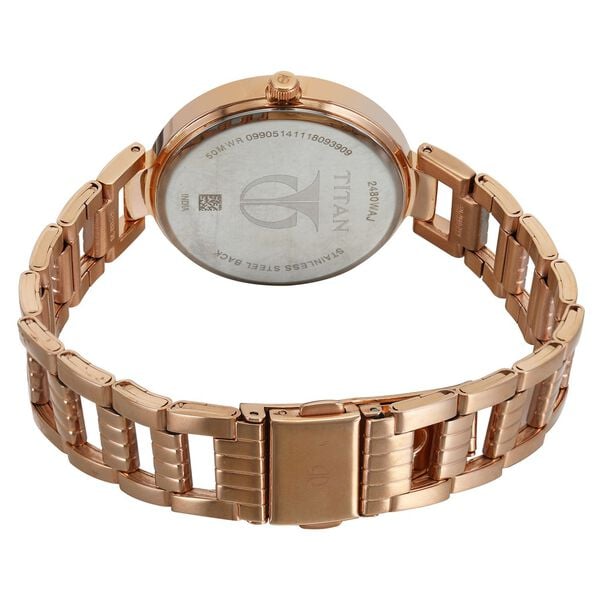 Titan Purple Sparkle Quartz Analog Purple Dial Rose Gold Stainless Steel Strap Watch For Women NT2480WM02 - Shop Authentic TITWOMWAT(s) from Maybrands - for as low as ₦140000! 