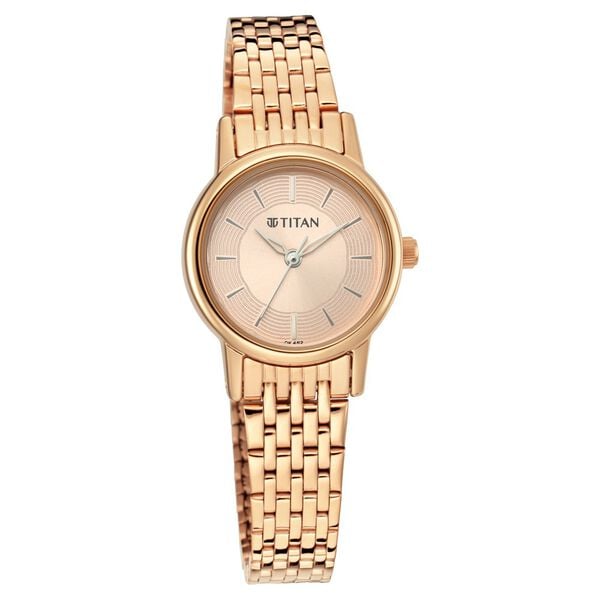 Titan Quartz Analog Rose Gold Dial Metal Strap Watch for Women NT2593WM02 - Shop Authentic TITWOMWAT(s) from Maybrands - for as low as ₦87000! 