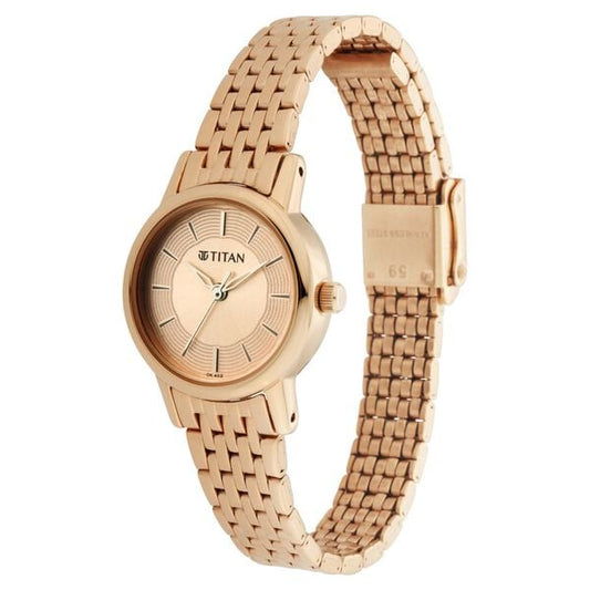 Titan Quartz Analog Rose Gold Dial Metal Strap Watch for Women NT2593WM02 - Shop Authentic TITWOMWAT(s) from Maybrands - for as low as ₦87000! 