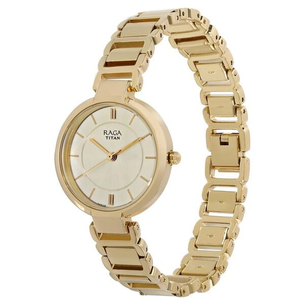 Titan Raga Viva Champagne Dial Women Watch With Metal Strap NT2608YM01 - Shop Authentic TITWOMWAT(s) from Maybrands - for as low as ₦161000! 