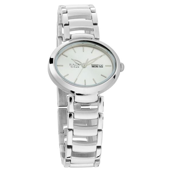 Titan Raga Viva Silver Dial Analog with Day and Date Metal Strap Watch for Women NT2620SM01 - Shop Authentic TITWOMWAT(s) from Maybrands - for as low as ₦153000! 