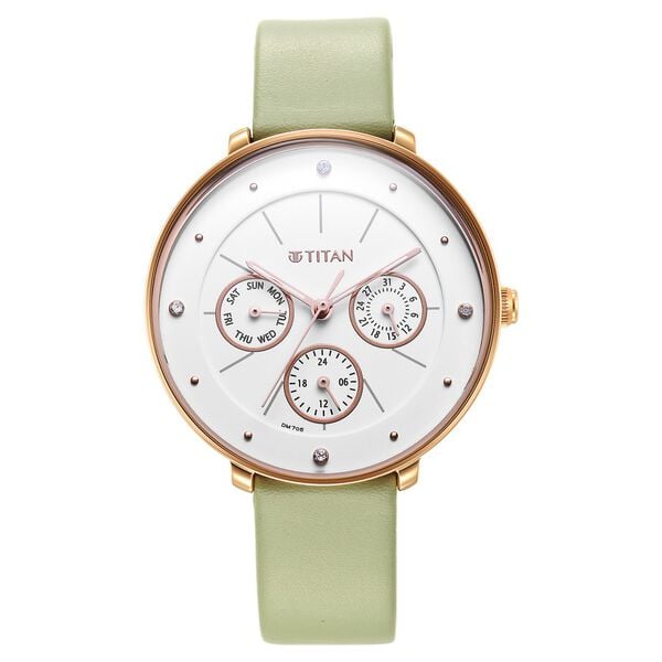 Titan Neo Quartz Multifunction White Dial Leather Strap Watch for Women NU2651WL09 - Shop Authentic TITWOMWAT(s) from Maybrands - for as low as ₦184500! 