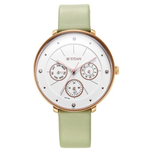 Titan Neo Quartz Multifunction White Dial Leather Strap Watch for Women NU2651WL09 - Shop Authentic TITWOMWAT(s) from Maybrands - for as low as ₦184500! 