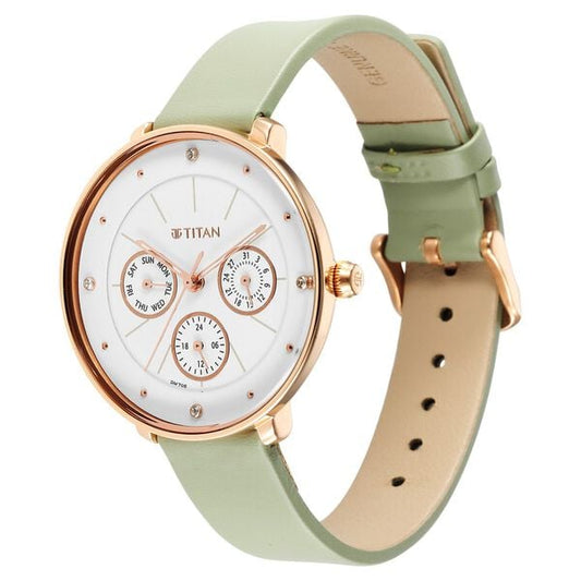 Titan Neo Quartz Multifunction White Dial Leather Strap Watch for Women NU2651WL09 - Shop Authentic TITWOMWAT(s) from Maybrands - for as low as ₦184500! 