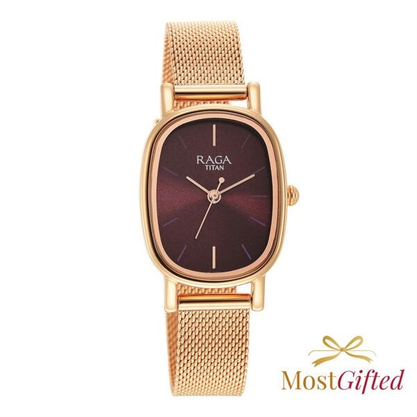 Titan Raga Viva Brown Dial Analog Stainless Steel Strap Watch for Women NU2665WM01 - Shop Authentic TITWOMWAT(s) from Maybrands - for as low as ₦163500! 