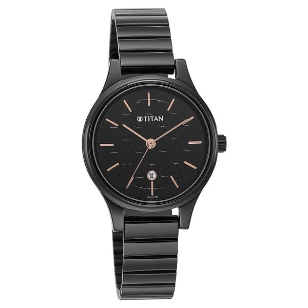 Titan Karishma Quartz Analog Black Round Dial Black Stainless Steel Strap Watch For Women NT2679NM01 - Shop Authentic TITWOMWAT(s) from Maybrands - for as low as ₦111000! 