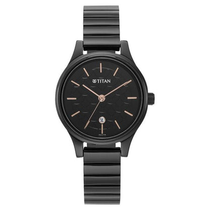 Titan Karishma Quartz Analog Black Round Dial Black Stainless Steel Strap Watch For Women NT2679NM01 - Shop Authentic TITWOMWAT(s) from Maybrands - for as low as ₦111000! 