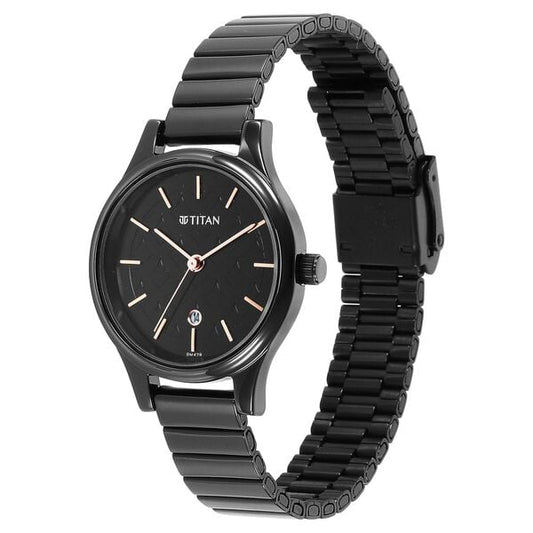 Titan Karishma Quartz Analog Black Round Dial Black Stainless Steel Strap Watch For Women NT2679NM01 - Shop Authentic TITWOMWAT(s) from Maybrands - for as low as ₦111000!