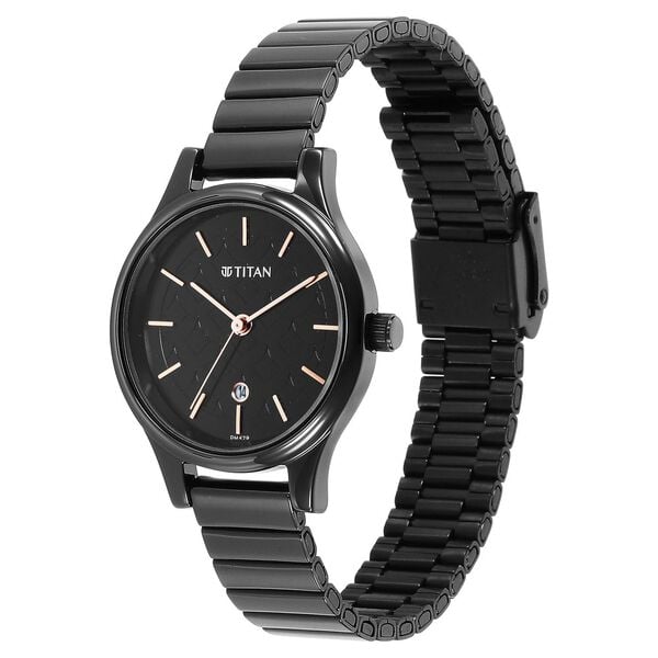 Titan Karishma Quartz Analog Black Round Dial Black Stainless Steel Strap Watch For Women NT2679NM01 - Shop Authentic TITWOMWAT(s) from Maybrands - for as low as ₦111000! 