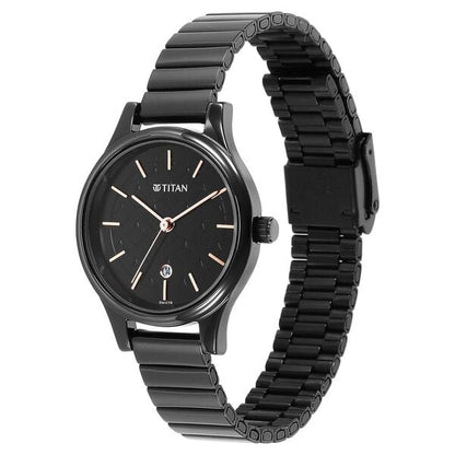 Titan Karishma Quartz Analog Black Round Dial Black Stainless Steel Strap Watch For Women NT2679NM01 - Shop Authentic TITWOMWAT(s) from Maybrands - for as low as ₦111000! 