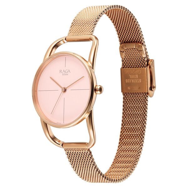 Titan Raga Chic Quartz Analog Pink Dial Metal Strap Watch for Women NT2696WM01 - Shop Authentic TITWOMWAT(s) from Maybrands - for as low as ₦200500! 