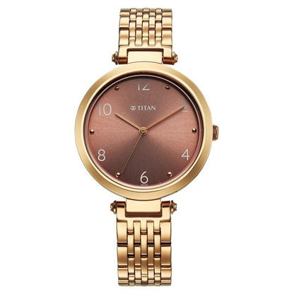 Titan Workwear Quartz Analog Brown Dial Rose Gold Colour Stainless Steel Strap Watch For Women NU2783WM01 - Shop Authentic TITWOMWAT(s) from Maybrands - for as low as ₦148000! 