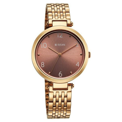 Titan Workwear Quartz Analog Brown Dial Rose Gold Colour Stainless Steel Strap Watch For Women NU2783WM01 - Shop Authentic TITWOMWAT(s) from Maybrands - for as low as ₦148000! 