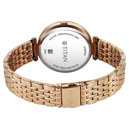 Titan Workwear Quartz Analog Brown Dial Rose Gold Colour Stainless Steel Strap Watch For Women NU2783WM01 - Shop Authentic TITWOMWAT(s) from Maybrands - for as low as ₦148000! 