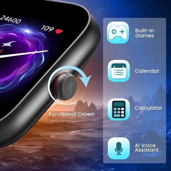 Fastrack Kruz+ 4.85 CM Super HD Display with Functional Crown & SingleSync Blue Silicone Strap Smart Watch for Unisex 38104PP04K - Shop Authentic TITSMTWAT(s) from Maybrands - for as low as ₦85500! 