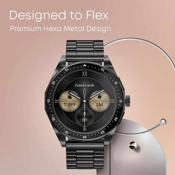 Fastrack Radiant FX1 Luxury Metal Smartwatch with 3.6 cm AMOLED Display, SingleSync BT Calling, Functional Crown 38123QM01 - Shop Authentic TITSMTWAT(s) from Maybrands - for as low as ₦107000! 