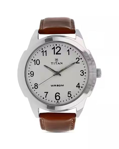 Titan Quartz Analog White Dial Leather Strap Watch for Men NS1585SL07 - Shop Authentic TITMENWAT(s) from Maybrands - for as low as ₦70000! 