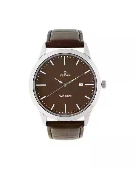 Titan Quartz Analog with Date Brown Dial Leather Strap Watch for Men NT1584SL04 - Shop Authentic TITMENWAT(s) from Maybrands - for as low as ₦83000! 