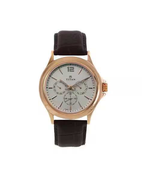 Titan Quartz Multifunction White Dial Leather Strap Watch for Men NT1698WL01 - Shop Authentic TITMENWAT(s) from Maybrands - for as low as ₦140000! 